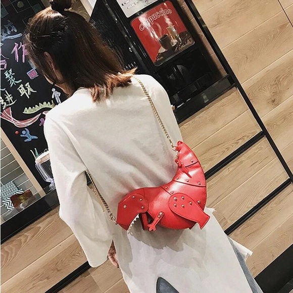 💕Dino T Rex Vibrant Red Handbag Purse - Picture 2 of 3